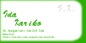 ida kariko business card